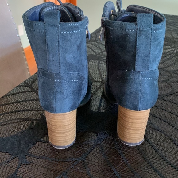 Womens 6.5 Blue Navy Suede Calf Boots - Picture 5 of 6